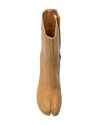 beige Leder Stiefeletten von Maison Margiela