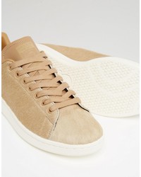 beige Leder Turnschuhe von adidas