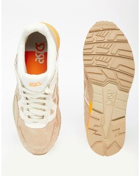 beige Leder Turnschuhe von Asics