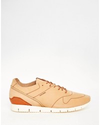 beige Leder Turnschuhe von Jack and Jones