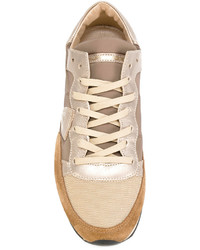 beige Leder Turnschuhe von Philippe Model