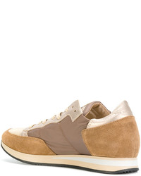 beige Leder Turnschuhe von Philippe Model