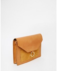 beige Leder Umhängetasche von Asos