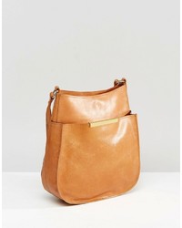 beige Leder Umhängetasche von Asos