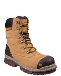 beige Lederarbeitsstiefel von Caterpillar