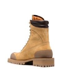 beige Lederarbeitsstiefel von Palm Angels