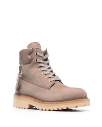 beige Lederarbeitsstiefel von Buscemi