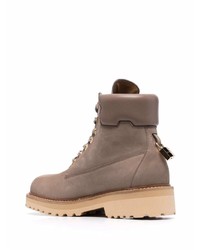 beige Lederarbeitsstiefel von Buscemi