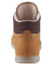 beige Lederarbeitsstiefel von Pioneer Authentic Jeans