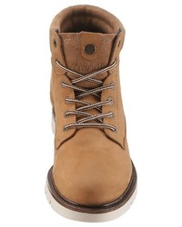 beige Lederarbeitsstiefel von Wrangler