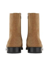 beige Lederfreizeitstiefel von Ferragamo