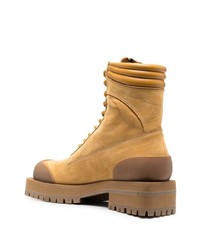 beige Lederfreizeitstiefel von Palm Angels