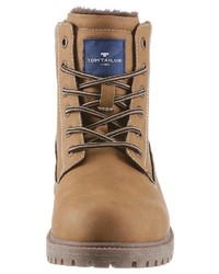 beige Lederfreizeitstiefel von Tom Tailor