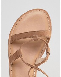 beige Ledersandalen von Asos