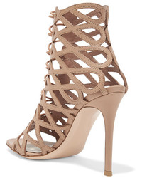 beige Ledersandalen von Gianvito Rossi