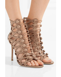 beige Ledersandalen von Gianvito Rossi