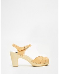 beige Ledersandalen von Swedish Hasbeens