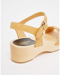 beige Ledersandalen von Swedish Hasbeens