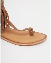 beige Ledersandalen von Vero Moda