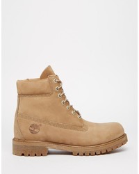 beige Lederstiefel von Timberland