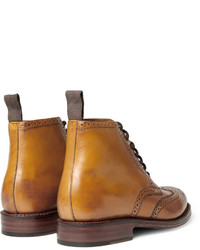 beige Lederstiefel von Grenson