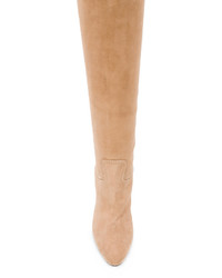 beige Lederstiefel von Casadei