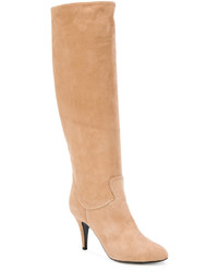 beige Lederstiefel von Casadei