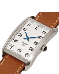 beige Lederuhr von Tom Ford Timepieces
