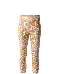 beige Leggings mit geometrischem Muster von Emilio Pucci Vintage