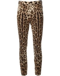beige Leggings mit Leopardenmuster von Dolce & Gabbana