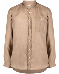 beige Leinen Langarmhemd von Woolrich