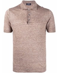 beige Leinen Polohemd von Barba