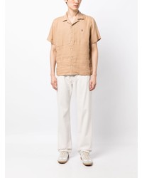 beige Leinen Polohemd von Polo Ralph Lauren