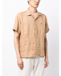 beige Leinen Polohemd von Polo Ralph Lauren