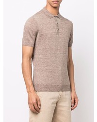 beige Leinen Polohemd von Barba