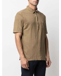 beige Leinen Polohemd von Massimo Alba