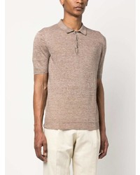 beige Leinen Polohemd von Barba