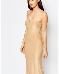 beige Maxikleid