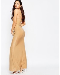 beige Maxikleid