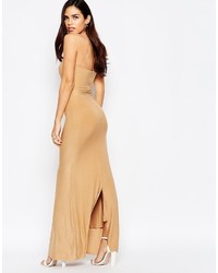 beige Maxikleid