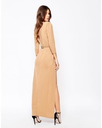 beige Maxikleid