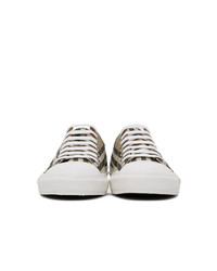 beige niedrige Sneakers mit Karomuster von Burberry