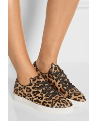 beige niedrige Sneakers mit Leopardenmuster von Charlotte Olympia