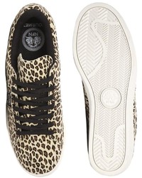 beige niedrige Sneakers mit Leopardenmuster von Gourmet