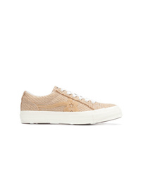 beige niedrige Sneakers von Converse