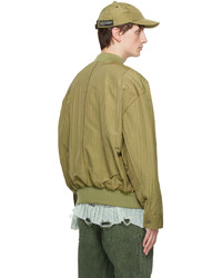 beige Nylon Bomberjacke von Song For The Mute