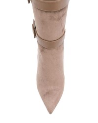 beige Overknee Stiefel aus Wildleder von Gianni Renzi