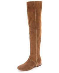 beige Overknee Stiefel aus Wildleder von Free People