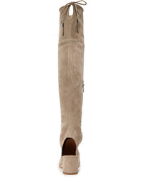 beige Overknee Stiefel aus Wildleder von Sigerson Morrison