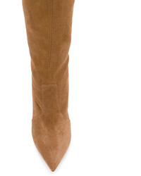 beige Overknee Stiefel aus Wildleder von Casadei